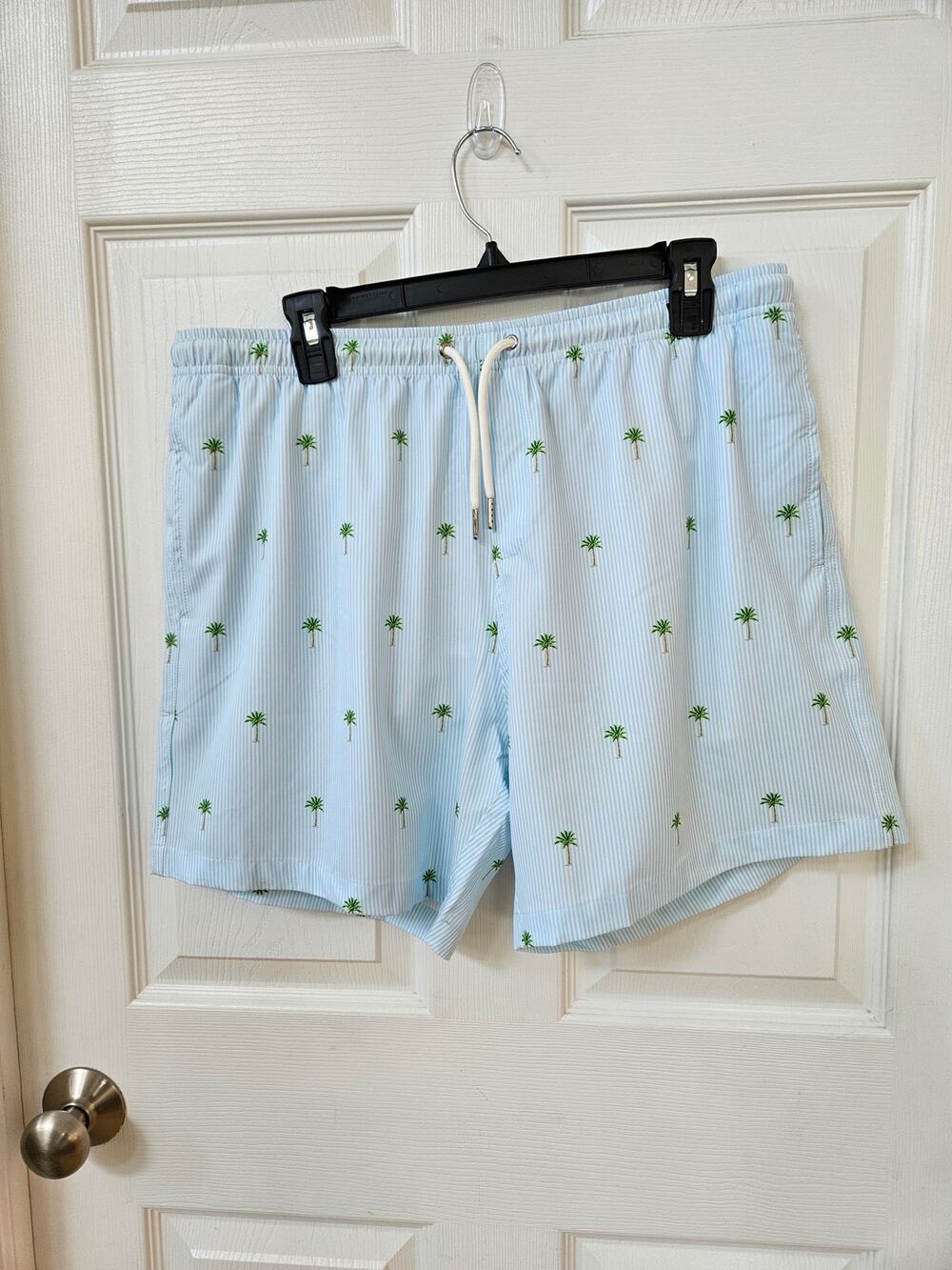 Bermies Classic Men's Swim Trunks with Liner Size Large Palm Tree Print NWT